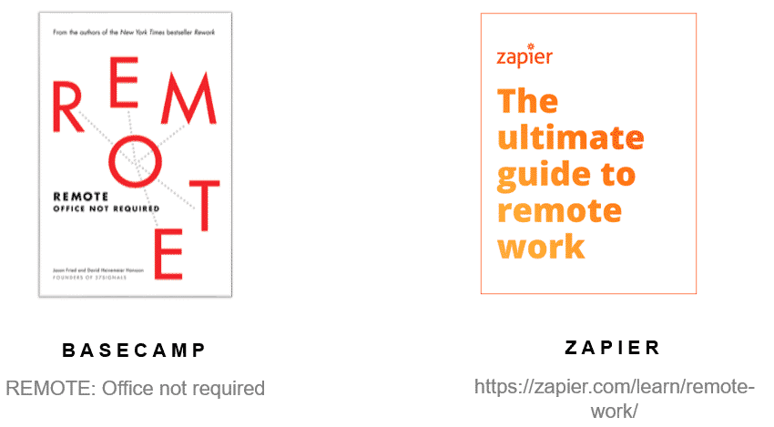 Imagem de capa dos livros BASECAMP e THE ULTIMATE GUIDE TO REMOTE WORK 