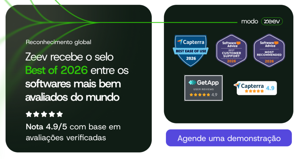 selos qualidade Zeev 2026 capterra gartner banner