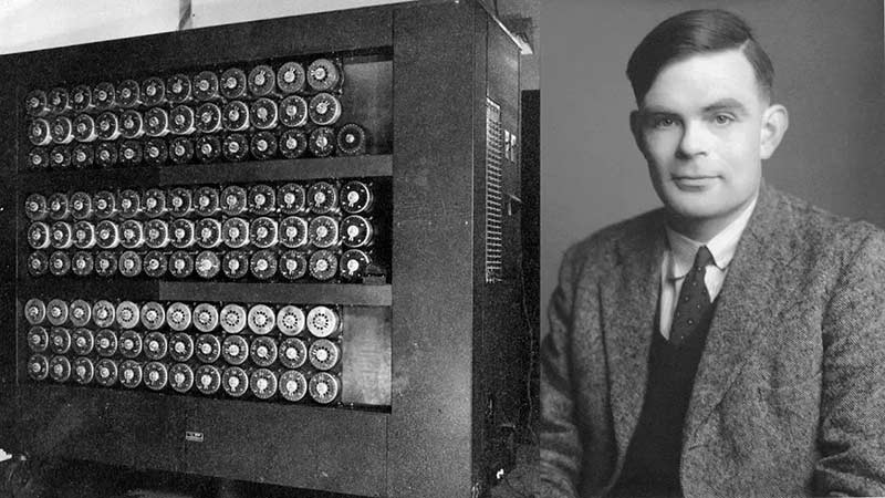 Foto de Alan Turing, criador de conceitos iniciais sobre a Inteligência Artificial