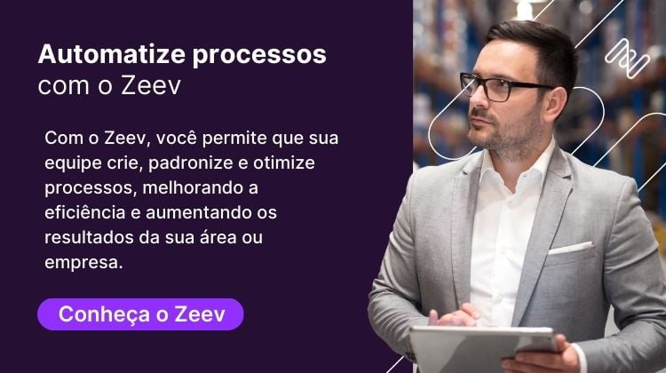 homem automatizando processos com software workflow zeev low code