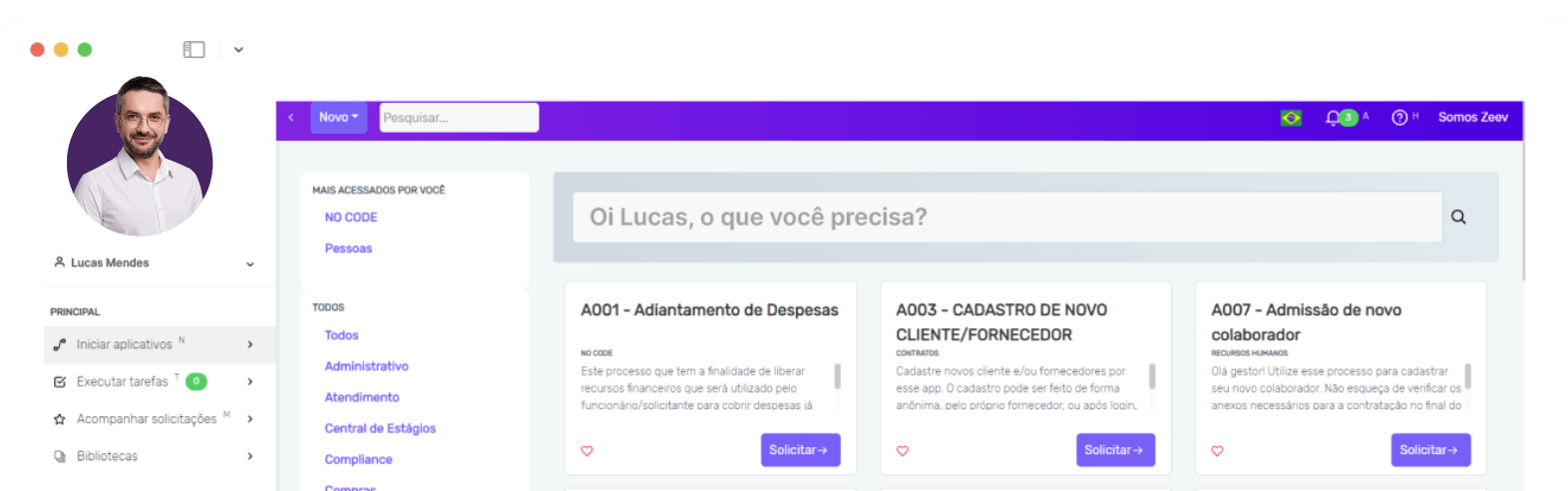 Zeev plataforma brasileira para criação de processos automatizados