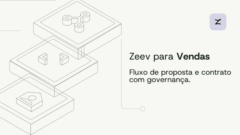 Zeev para Vendas Fluxo de proposta e contrato com governança.